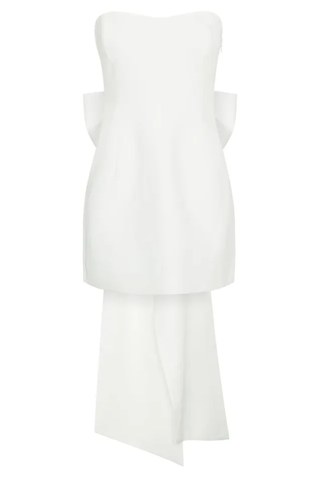 Meshki Mini Dresses Meredith Strapless Bow Mini Dress 8211 White White 8211 Women