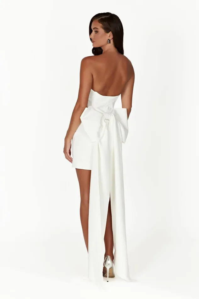 Meshki Mini Dresses Meredith Strapless Bow Mini Dress 8211 White White 8211 Women