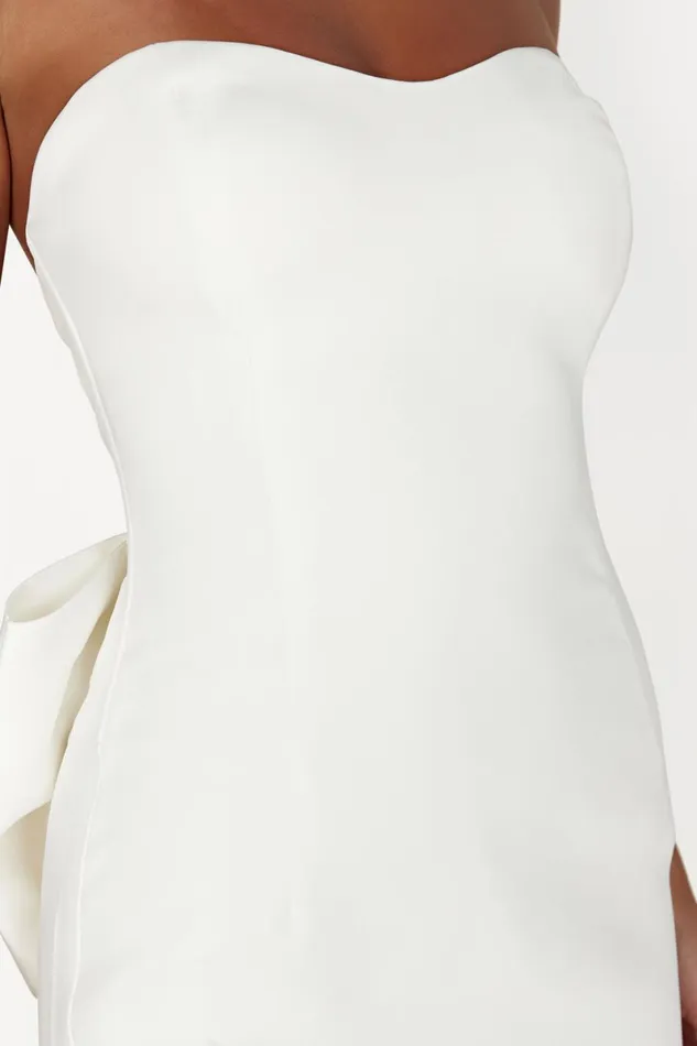 Meshki Mini Dresses Meredith Strapless Bow Mini Dress 8211 White White 8211 Women
