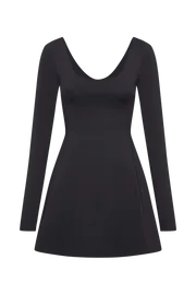 Meshki Mini Dresses Renee Recycled Nylon Long Sleeve Mini Dress 8211 Black Black 8211 Women