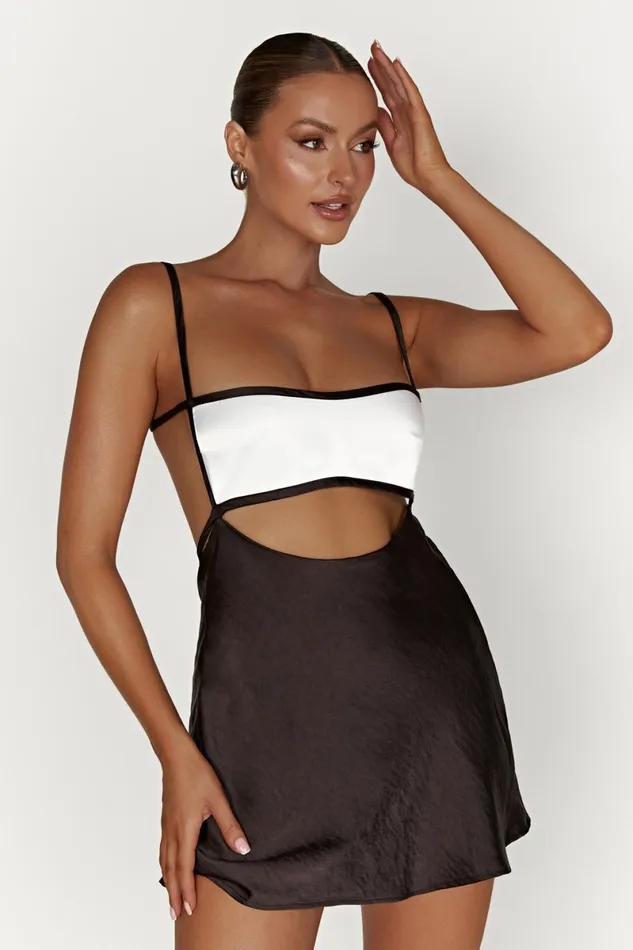 Meshki Mini Dresses Veda Two Tone Mini Dress 8211 Black Black 8211 Women
