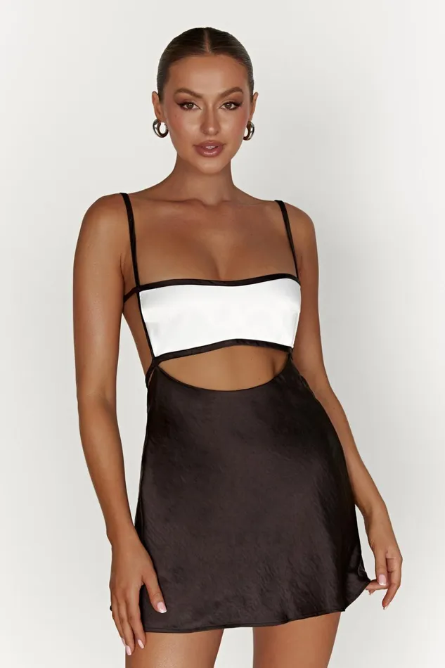 Meshki Mini Dresses Veda Two Tone Mini Dress 8211 Black Black 8211 Women