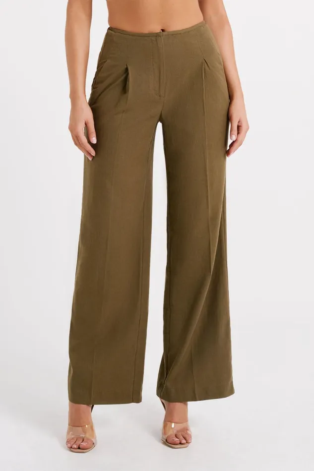 Meshki Pants Adina Linen Pant 8211 Olive Olive 8211 Women
