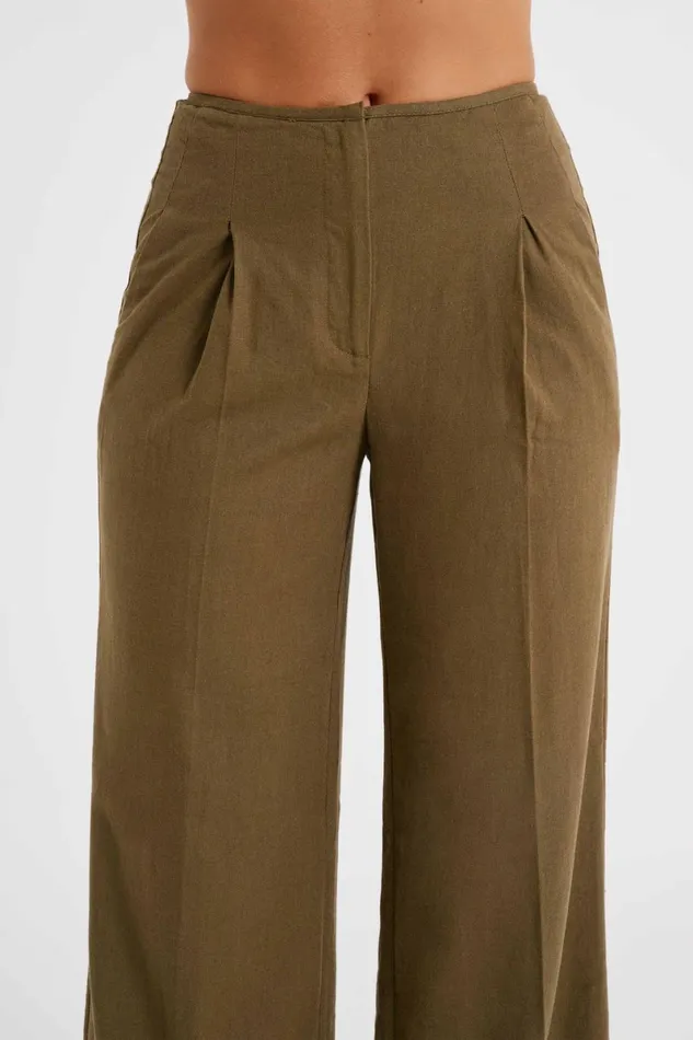 Meshki Pants Adina Linen Pant 8211 Olive Olive 8211 Women