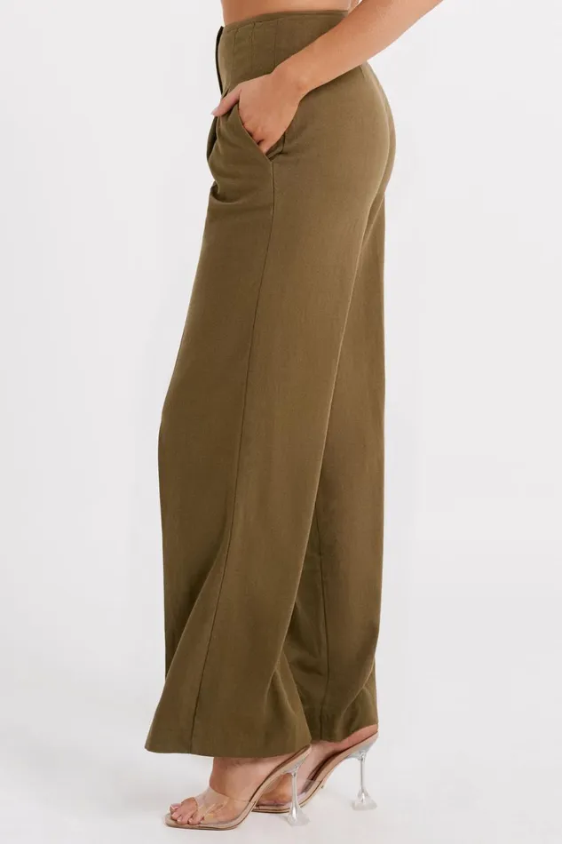 Meshki Pants Adina Linen Pant 8211 Olive Olive 8211 Women