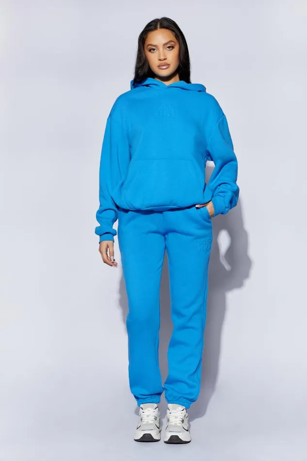 Meshki Pants Emery Embossed Fleeceback Joggers 8211 Blue Blue 8211 Women