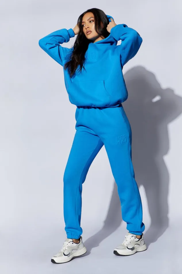 Meshki Pants Emery Embossed Fleeceback Joggers 8211 Blue Blue 8211 Women