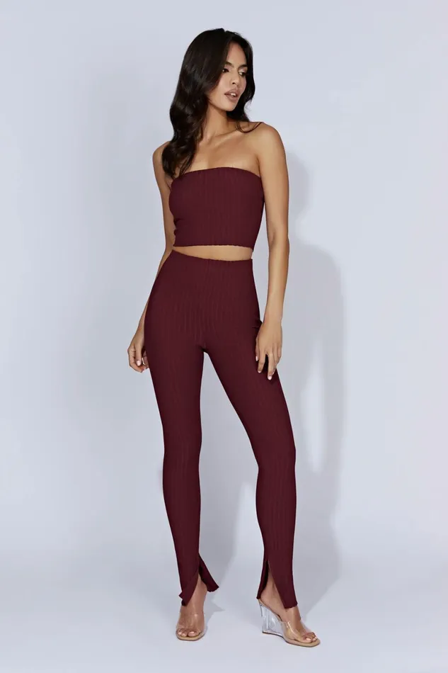 Meshki Pants Jordi Side Split Knit Leggings 8211 Cherry Chocolate Cherrychocolate 8211 Women Meshki Pants Jordi Side Split Knit Leggings 8211 Cherry Chocolate Cherrychocolate 8211 Women