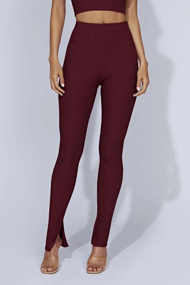 Meshki Pants Jordi Side Split Knit Leggings 8211 Cherry Chocolate Cherrychocolate 8211 Women Meshki Pants Jordi Side Split Knit Leggings 8211 Cherry Chocolate Cherrychocolate 8211 Women