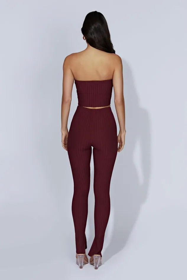Meshki Pants Jordi Side Split Knit Leggings 8211 Cherry Chocolate Cherrychocolate 8211 Women Meshki Pants Jordi Side Split Knit Leggings 8211 Cherry Chocolate Cherrychocolate 8211 Women
