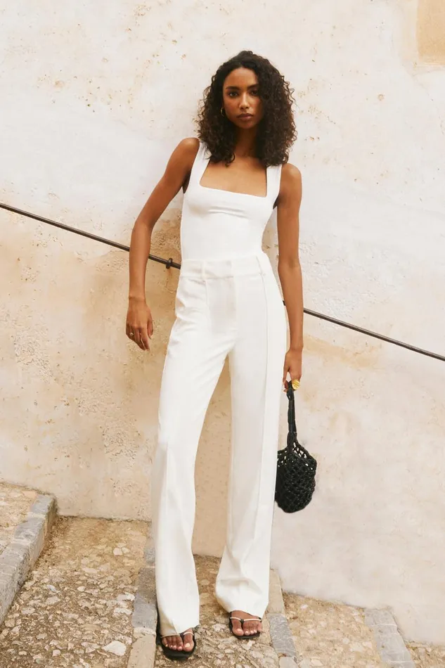 Meshki Pants Lisa High Waist Suiting Trousers 8211 Ivory Ivory 8211 Women