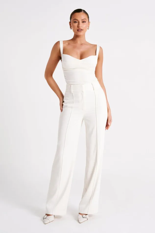 Meshki Pants Lisa High Waist Suiting Trousers 8211 Ivory Ivory 8211 Women