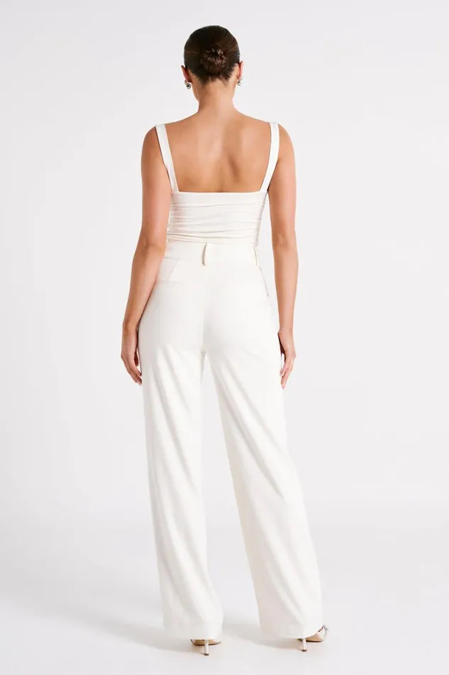Meshki Pants Lisa High Waist Suiting Trousers 8211 Ivory Ivory 8211 Women