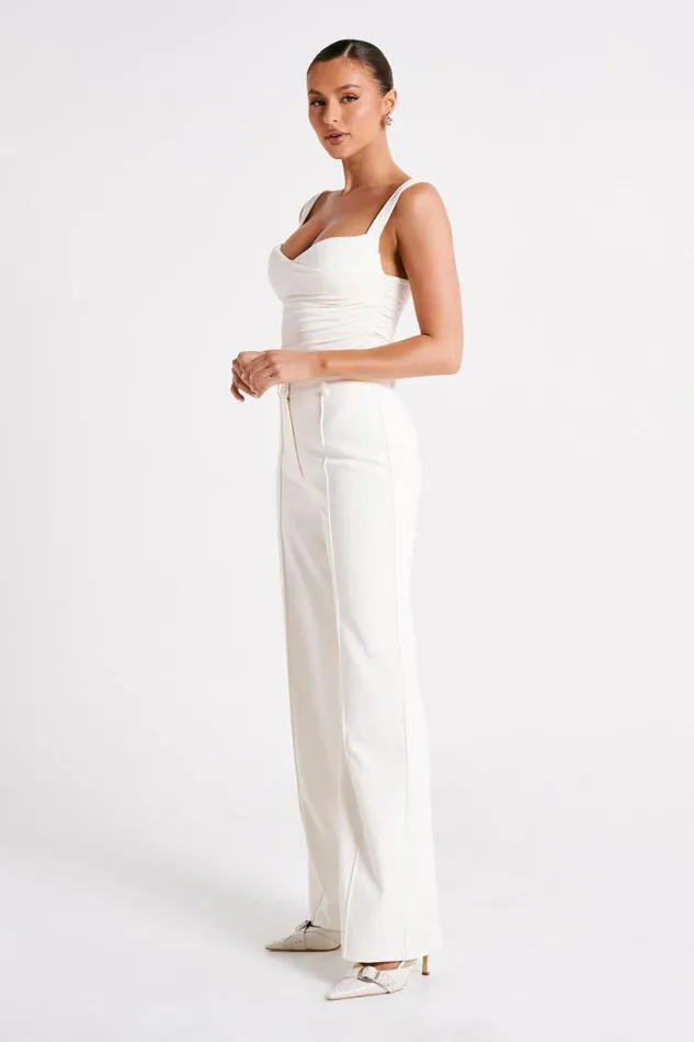Meshki Pants Lisa High Waist Suiting Trousers 8211 Ivory Ivory 8211 Women