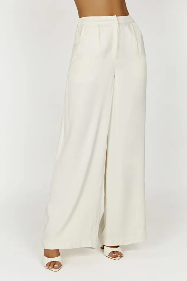 Meshki Pants Nour Satin Wide Leg Pant 8211 Ivory Ivory 8211 Women