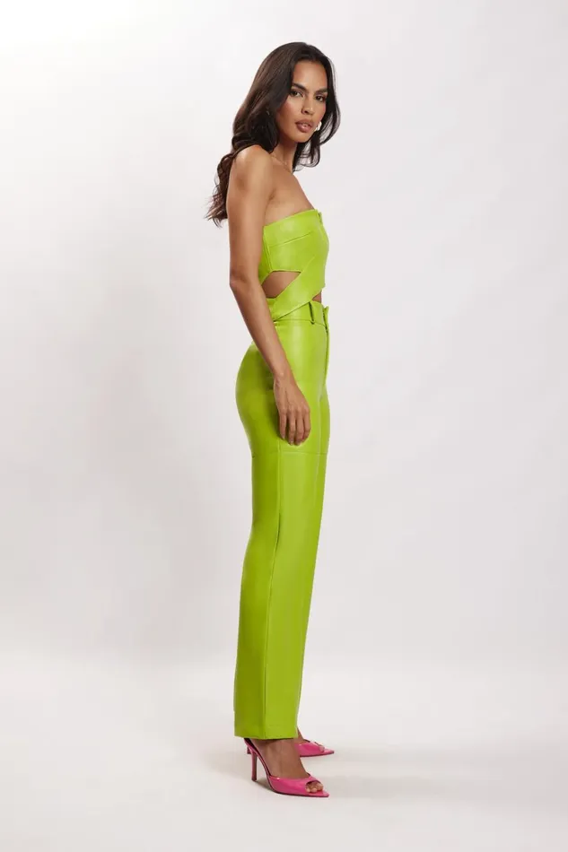 Meshki Pants Sima Faux Leather High Waist Pants 8211 Lime Green Limegreen 8211 Women Meshki Pants Sima Faux Leather High Waist Pants 8211 Lime Green Limegreen 8211 Women