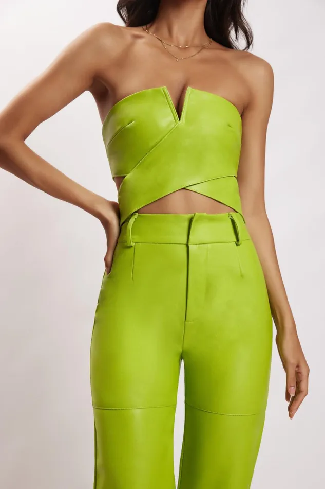 Meshki Pants Sima Faux Leather High Waist Pants 8211 Lime Green Limegreen 8211 Women Meshki Pants Sima Faux Leather High Waist Pants 8211 Lime Green Limegreen 8211 Women