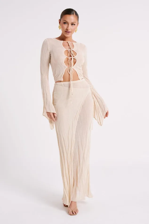 Meshki Skirts Akari Knit Maxi Skirt 8211 Ivory Ivory 8211 Women