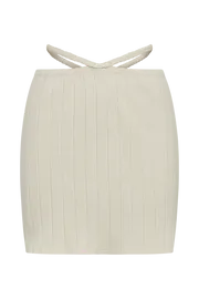 Meshki Skirts Celine ALine Extreme Rib Mini Skirt 8211 Ivory Ivory 8211 Women