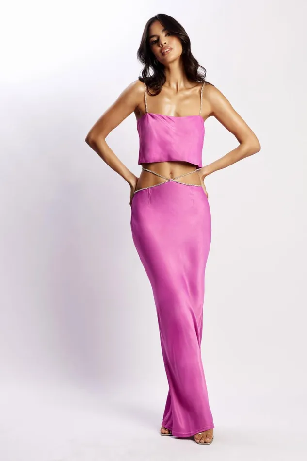 Meshki Skirts Dayana Diamante Maxi Skirt 8211 Purple Purple 8211 Women Meshki Skirts Dayana Diamante Maxi Skirt 8211 Purple Purple 8211 Women