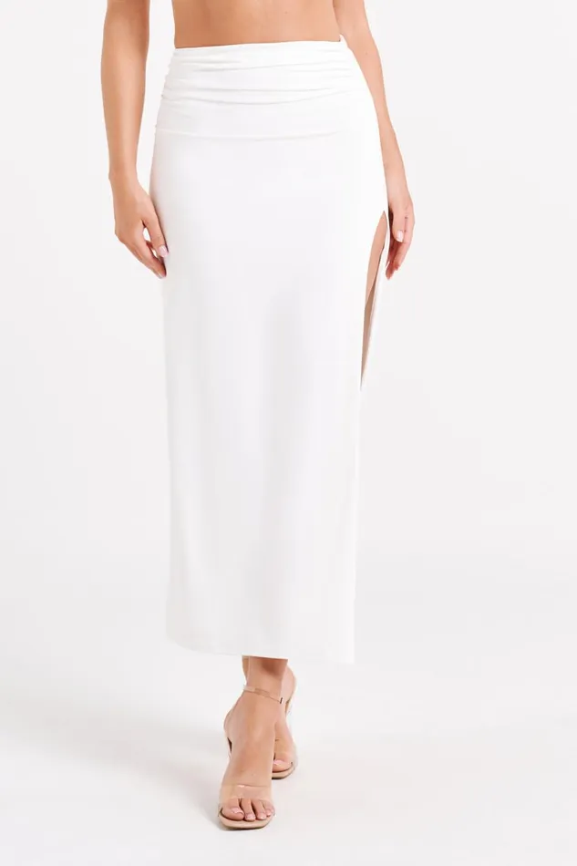 Meshki Skirts Emma Recycled Nylon Maxi Skirt 8211 White White 8211 Women