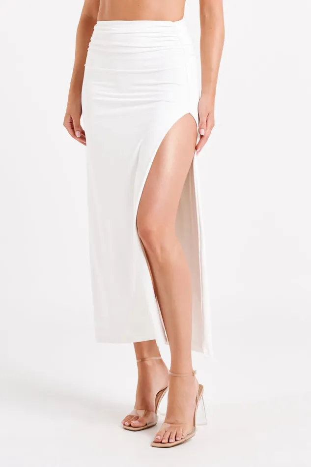 Meshki Skirts Emma Recycled Nylon Maxi Skirt 8211 White White 8211 Women Meshki Skirts Emma Recycled Nylon Maxi Skirt 8211 White White 8211 Women