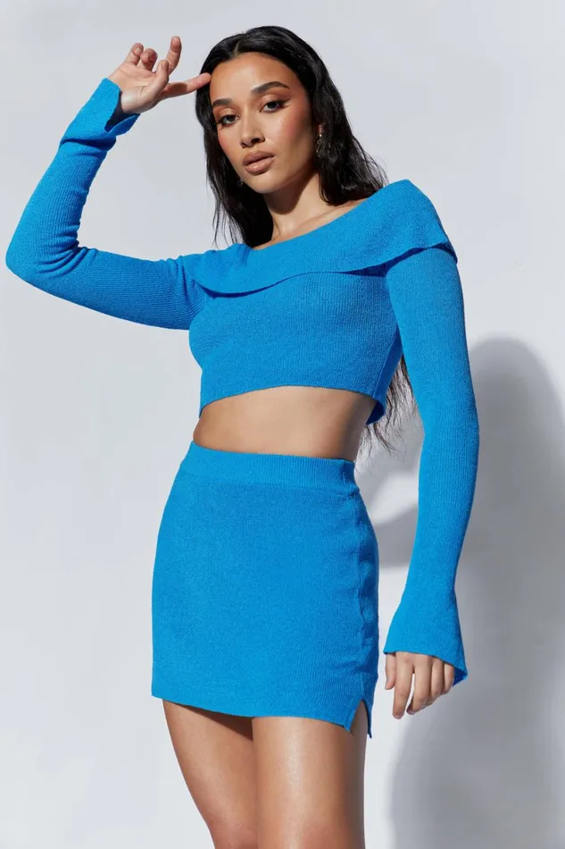 Meshki Skirts Esme Knit Mini Skirt 8211 Azure Blue Azureblue 8211 Women Meshki Skirts Esme Knit Mini Skirt 8211 Azure Blue Azureblue 8211 Women