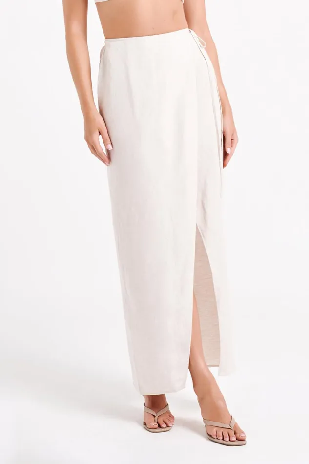 Meshki Skirts Fatima Linen Wrap Maxi Skirt 8211 Natural Natural 8211 Women