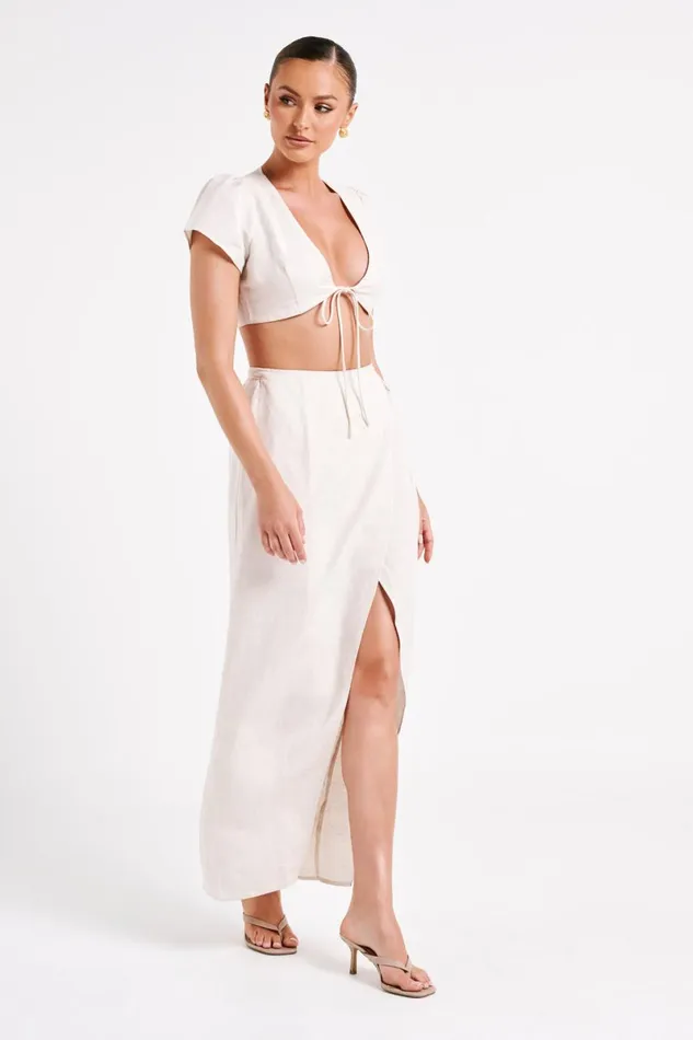 Meshki Skirts Fatima Linen Wrap Maxi Skirt 8211 Natural Natural 8211 Women Meshki Skirts Fatima Linen Wrap Maxi Skirt 8211 Natural Natural 8211 Women
