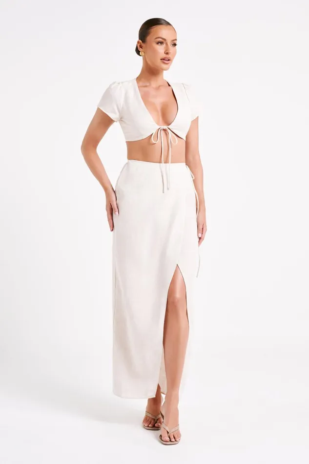 Meshki Skirts Fatima Linen Wrap Maxi Skirt 8211 Natural Natural 8211 Women Meshki Skirts Fatima Linen Wrap Maxi Skirt 8211 Natural Natural 8211 Women