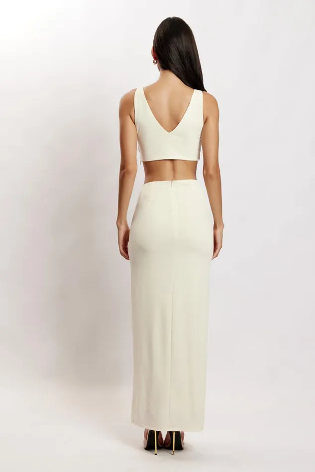 Meshki Skirts Jacqui Side Split Maxi Skirt 8211 Bone Bone 8211 Women Meshki Skirts Jacqui Side Split Maxi Skirt 8211 Bone Bone 8211 Women