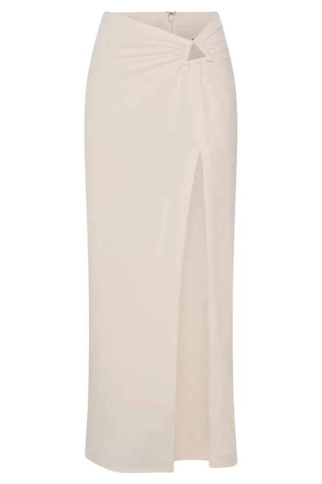 Meshki Skirts Jacqui Side Split Maxi Skirt 8211 Bone Bone 8211 Women Meshki Skirts Jacqui Side Split Maxi Skirt 8211 Bone Bone 8211 Women