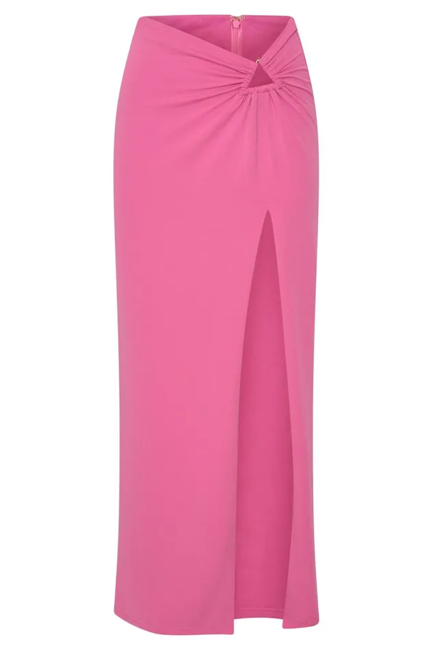 Meshki Skirts Jacqui Side Split Maxi Skirt 8211 Pink Pink 8211 Women Meshki Skirts Jacqui Side Split Maxi Skirt 8211 Pink Pink 8211 Women