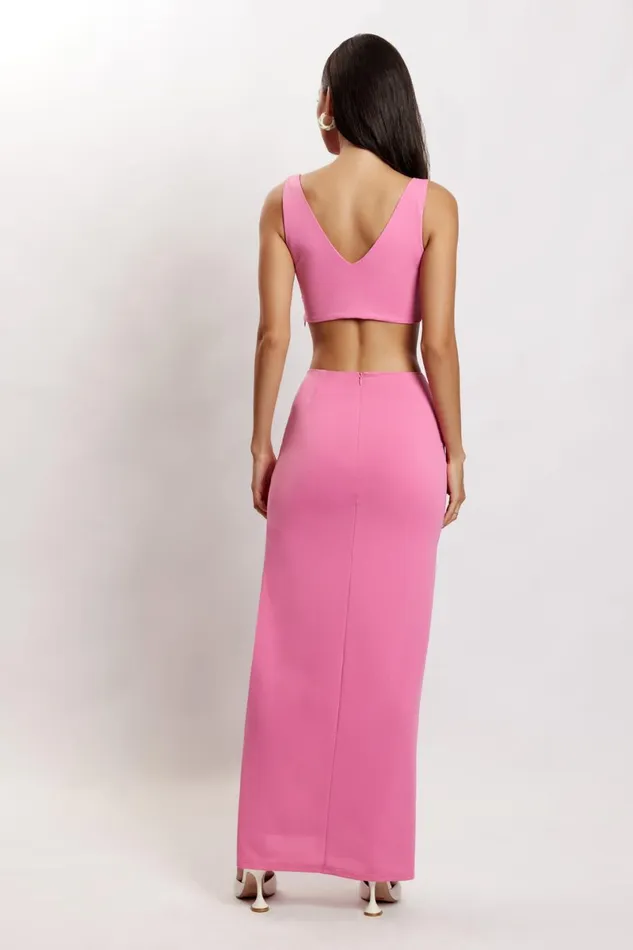 Meshki Skirts Jacqui Side Split Maxi Skirt 8211 Pink Pink 8211 Women Meshki Skirts Jacqui Side Split Maxi Skirt 8211 Pink Pink 8211 Women