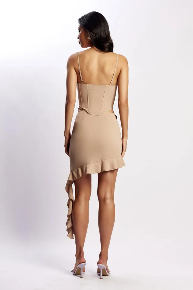 Meshki Skirts Janice Asymmetric Skirt With Ruffles 8211 Taupe Taupe 8211 Women Meshki Skirts Janice Asymmetric Skirt With Ruffles 8211 Taupe Taupe 8211 Women