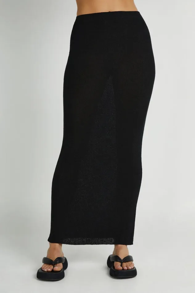Meshki Skirts Maribelle Knit Maxi Skirt 8211 Black Black 8211 Women
