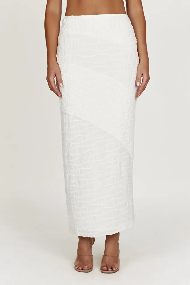 Meshki Skirts Nyah Textured Midi Skirt 8211 White White 8211 Women