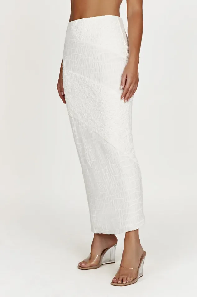 Meshki Skirts Nyah Textured Midi Skirt 8211 White White 8211 Women