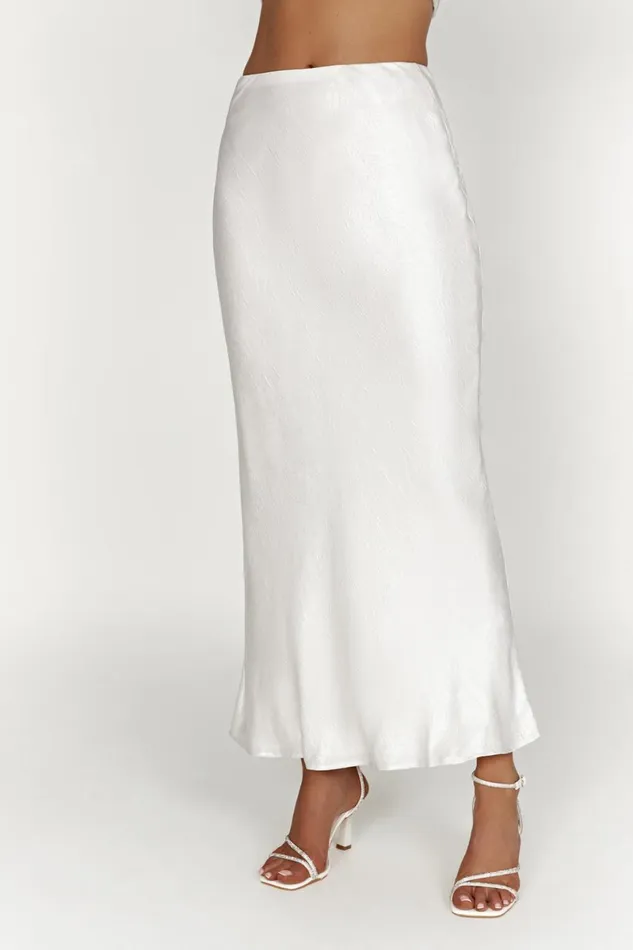 Meshki Skirts Raine Satin Maxi Skirt 8211 Pearl Pearl 8211 Women