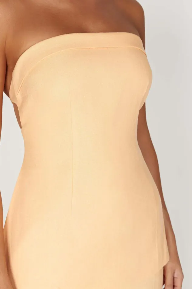 Meshki Sleeveless Tops Aieleen Linen Strapless Back Tie Top 8211 Mango Mango 8211 Women