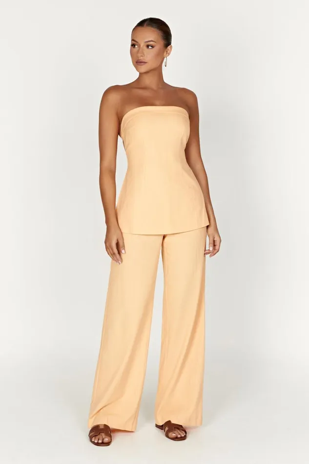 Meshki Sleeveless Tops Aieleen Linen Strapless Back Tie Top 8211 Mango Mango 8211 Women