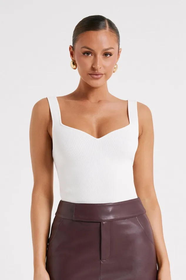 Meshki Sleeveless Tops Amoura Sweetheart Long Line Top 8211 White White 8211 Women