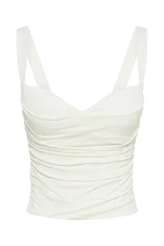 Meshki Sleeveless Tops Hailey Slinky Long Line Sweetheart Top 8211 Ivory Ivory 8211 Women