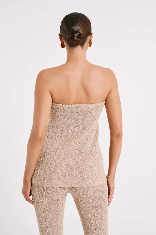 Meshki Sleeveless Tops Irma Strapless Boucle Top 8211 Wheat Wheat 8211 Women