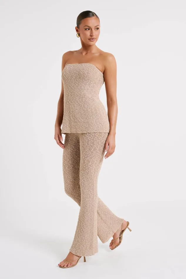 Meshki Sleeveless Tops Irma Strapless Boucle Top 8211 Wheat Wheat 8211 Women