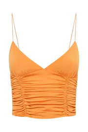 Meshki Sleeveless Tops Lillian Jersey Gathered Top 8211 Orange Orange 8211 Women