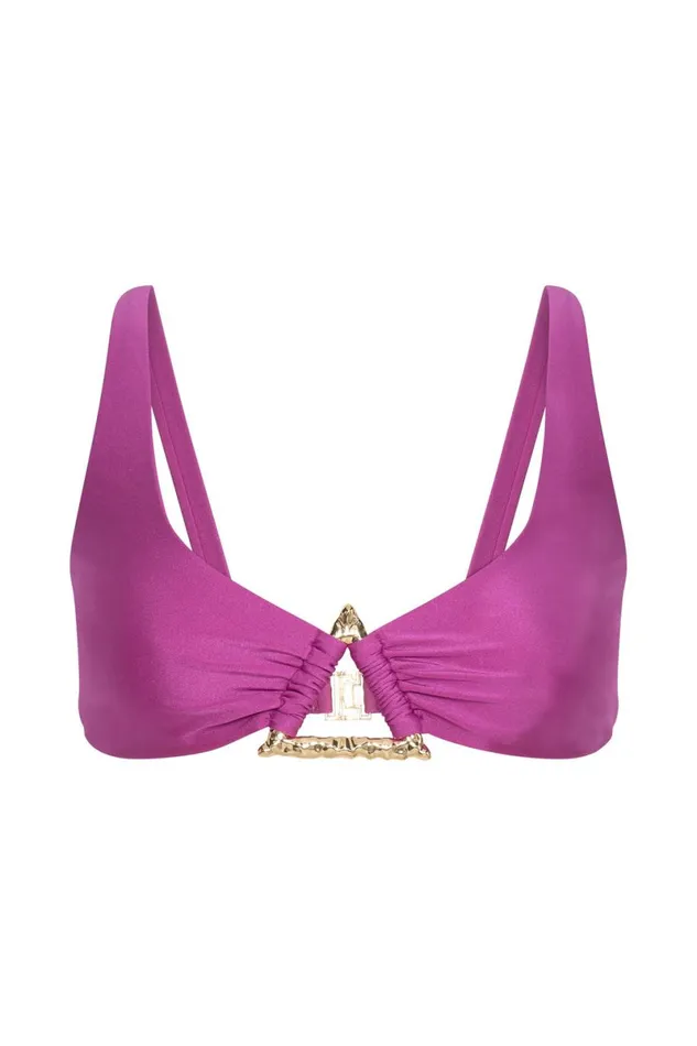 Meshki Swimwear Riley Triangle Hardware Bikini Top 8211 Violet Violet 8211 Women Meshki Swimwear Riley Triangle Hardware Bikini Top 8211 Violet Violet 8211 Women