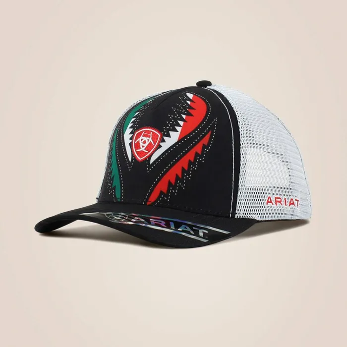 Mexico Luchador Cap Black Men Ariat Hats and Caps