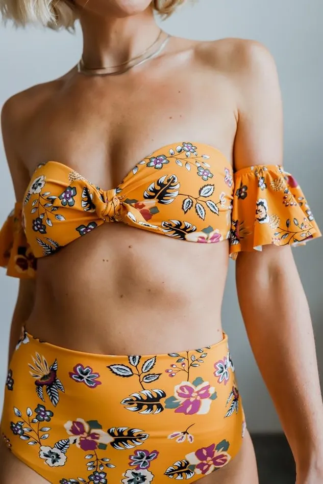 Miami Bikini Top Yellow Floral Women Baltic Born Bikini Miami Bikini Top Yellow Floral Women Baltic Born Bikini
