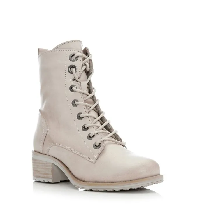MidCalf Boots Women Moda In Pelle Bezzie Cream Leather